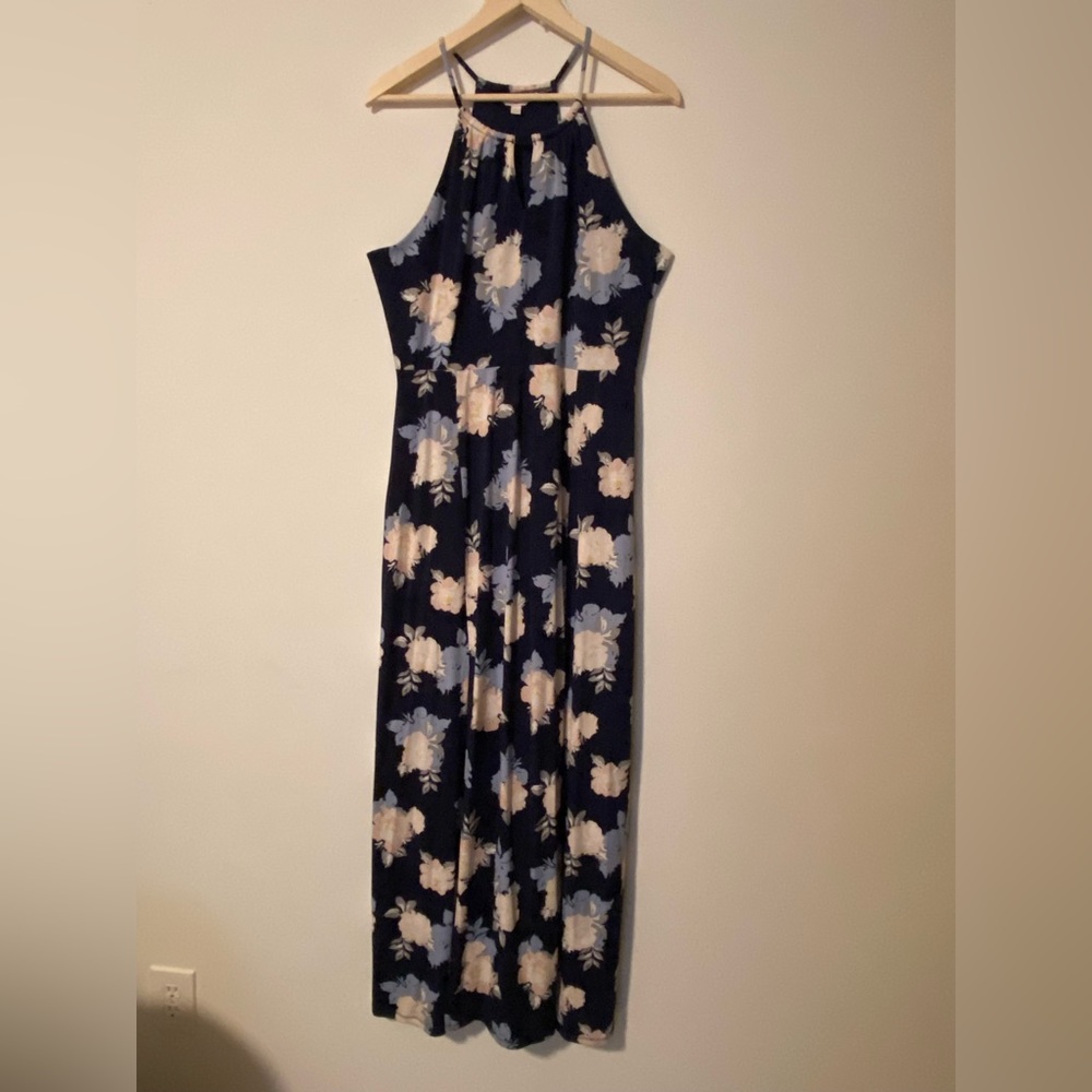 Candie’s Navy Floral Maxi Halter Dress - XL